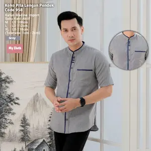 KOKO PRIA LENGAN PENDEK CODE 958 ATASAN PRIA KOKO KATUN MADINA KOKO PREMIUM BY MYCLOTH