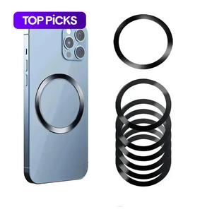 Anillo metálico magnético, Anillo de placa metálica magnética universal de acero inoxidable, Adecuado para cargador inalámbrico Magsafe