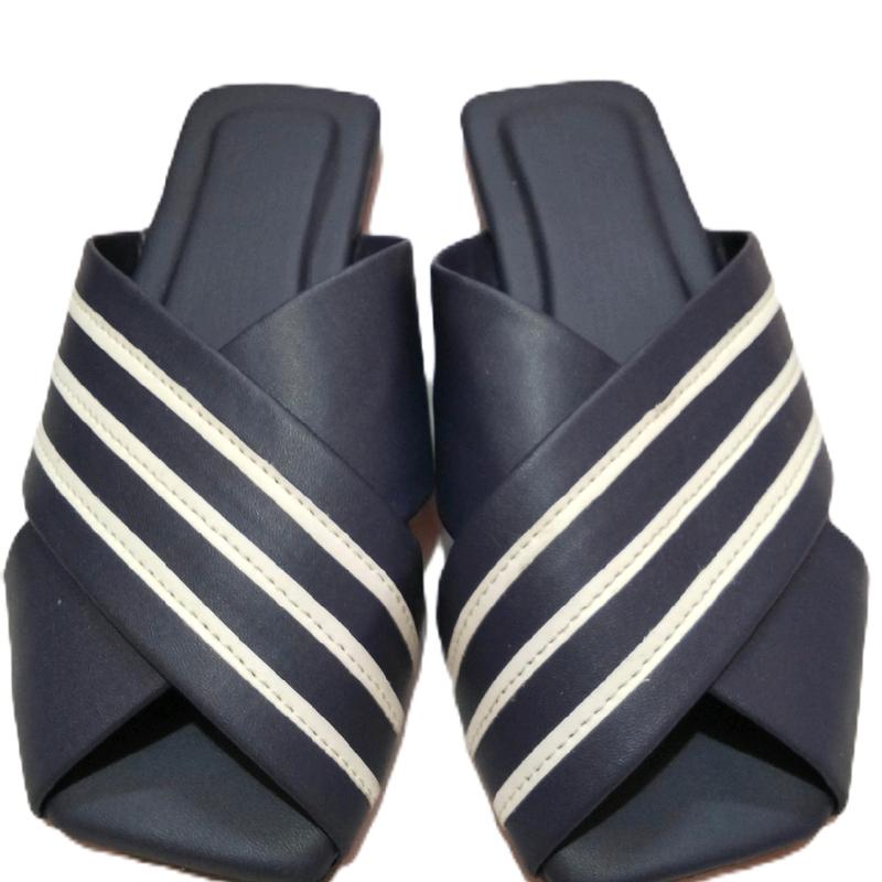 DNF store - Sandal Wanita Selop Kekinian~Sendal Terbaru Motif Corak Putih 2024 Shoes Karet 5