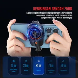 Kipas ganda model plug-in X52, pendingin ponsel pengisian daya berpendingin udara, pendingin game, klip belakang tanpa suara nirkabel