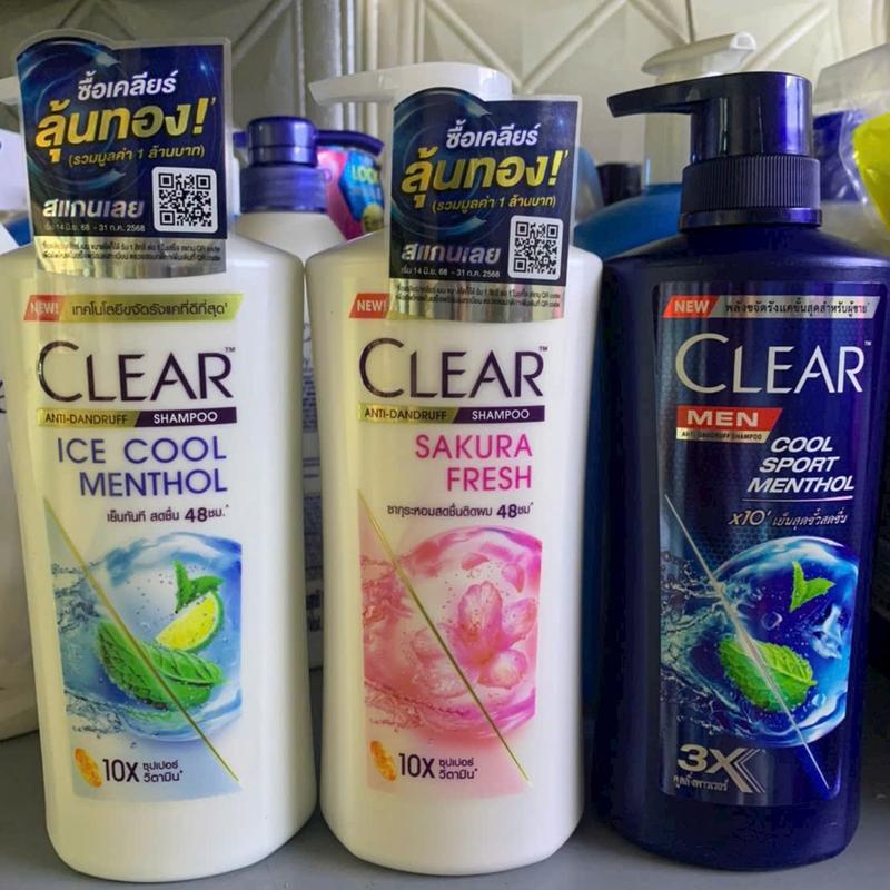  Dầu gội đầu CLEAR Men Thái Lan 390ml Mát Lạnh Bạc Hà 