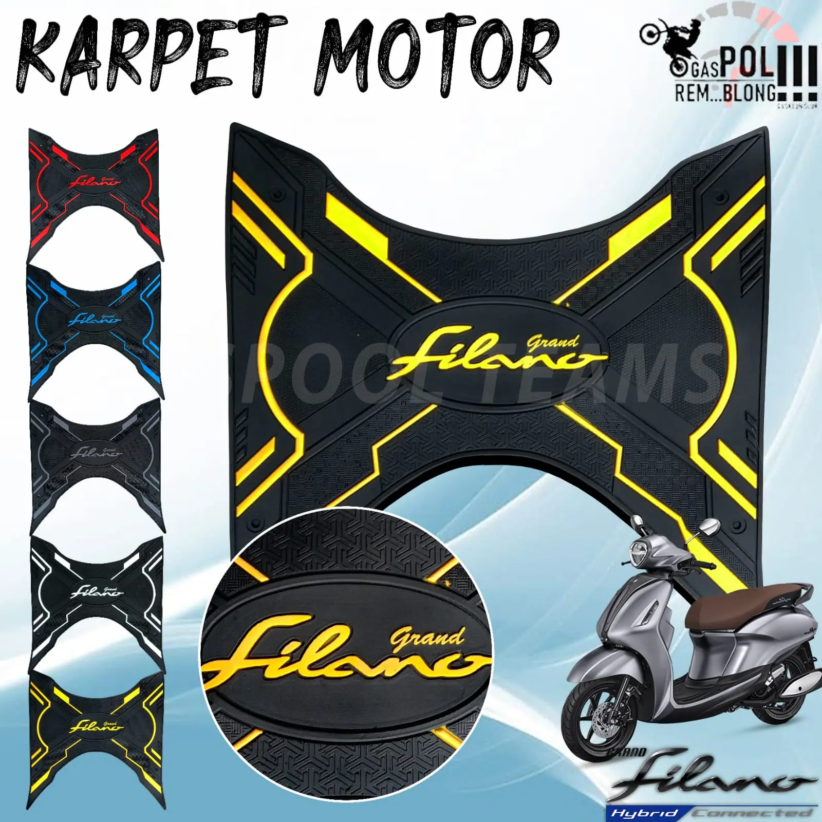 KARPET FILANO KARPET PIJAKAN DEPAN MOTOR KESET MOTOR GRAND FILANO 2023 NEW KESET KAKI KARPET MOTOR YAMAHA TATAKAN ALAS KAKI DEPAN FILANO PLUG AND PLAY KARET RUBBER TEBAL KARPET KAKI YAMAHA FILLANO ANTI LICIN PNP