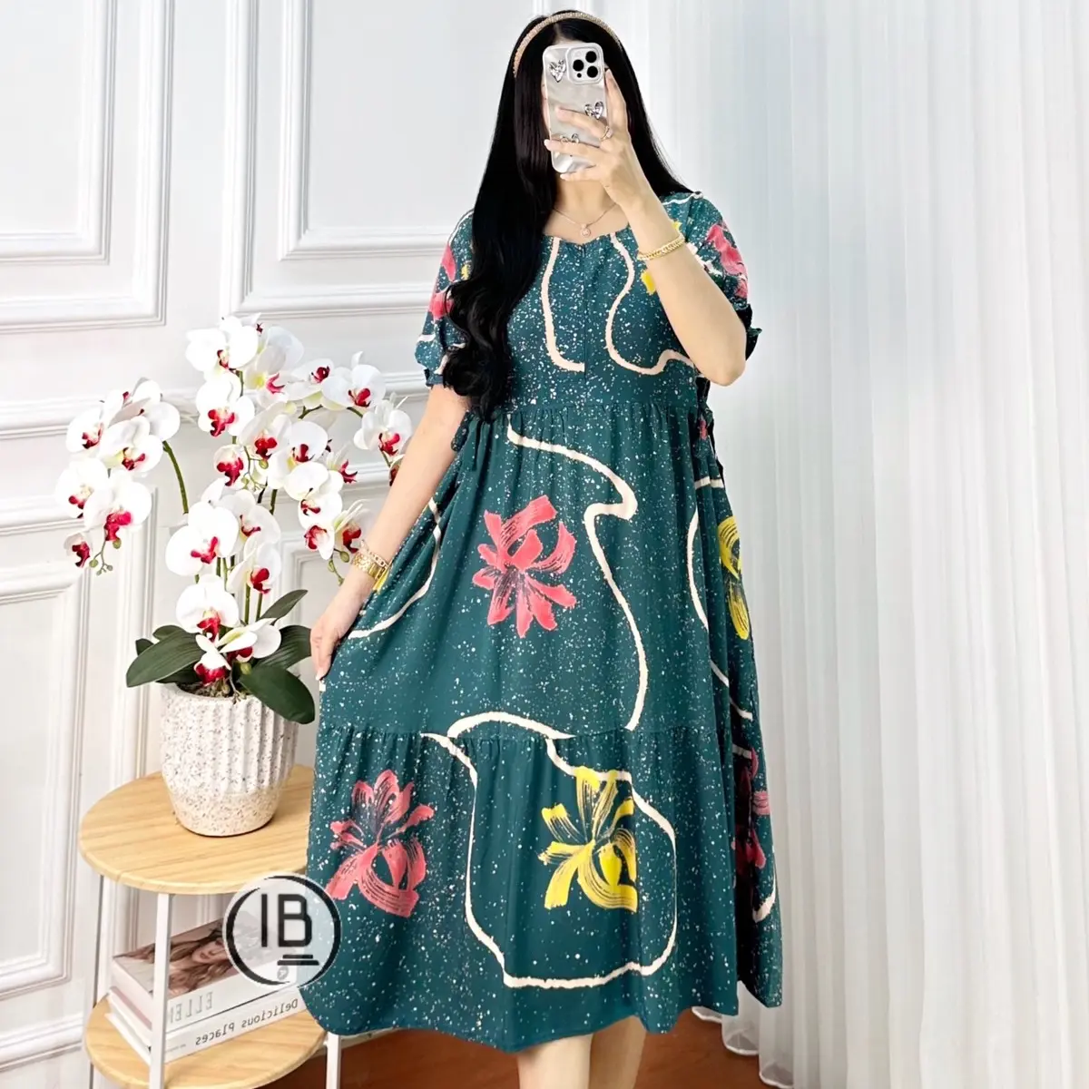 Daster lukis susun LD120 rayon wanita busui nyaman