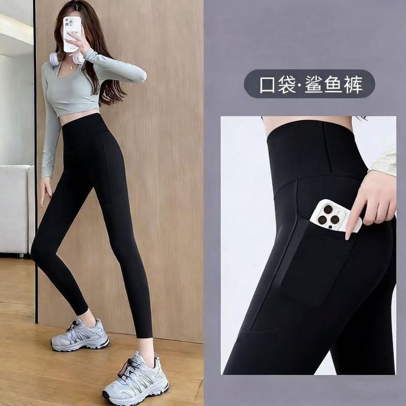 202626 Quần legging nữ dáng ngắn chất liệu sharkskin mùa xuân/thu, quần legging…