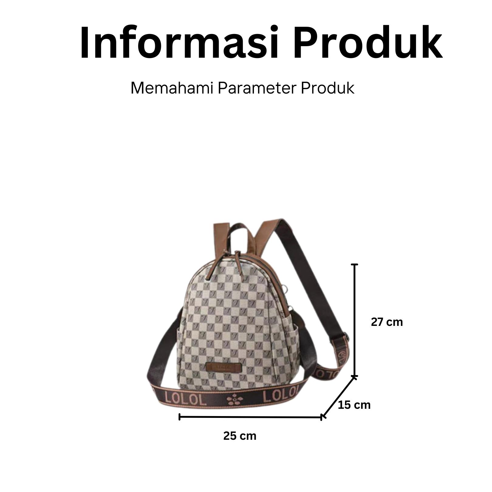 LOLOL Fashion Tas Wanita Tas Selempang  Tas Ransel  Tas Kulia Tas Sekolah  Tas ransel Terbaru 2024 -  A036-1 Backpack