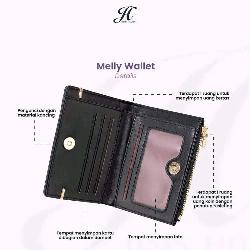 Melly Wallet Jims Honey Dompet Lipat Pendek 1