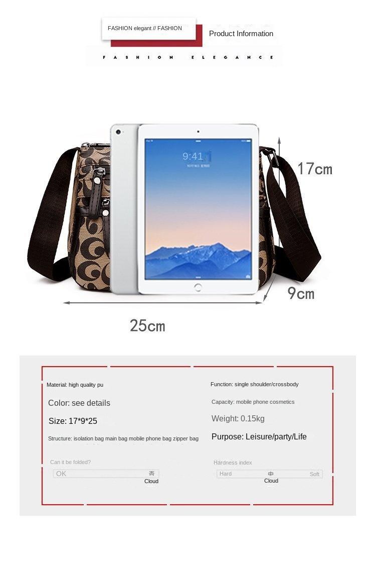 Product Introduction of Túi Đeo Vai Nữ, Sức Chứa Lớn, Nhiều Lớp, Túi Đeo Chéo, Thời Trang, In Hình Xu Hướng, Ví Đựng Tiền Xu, Thích Hợp Cho Nữ 7