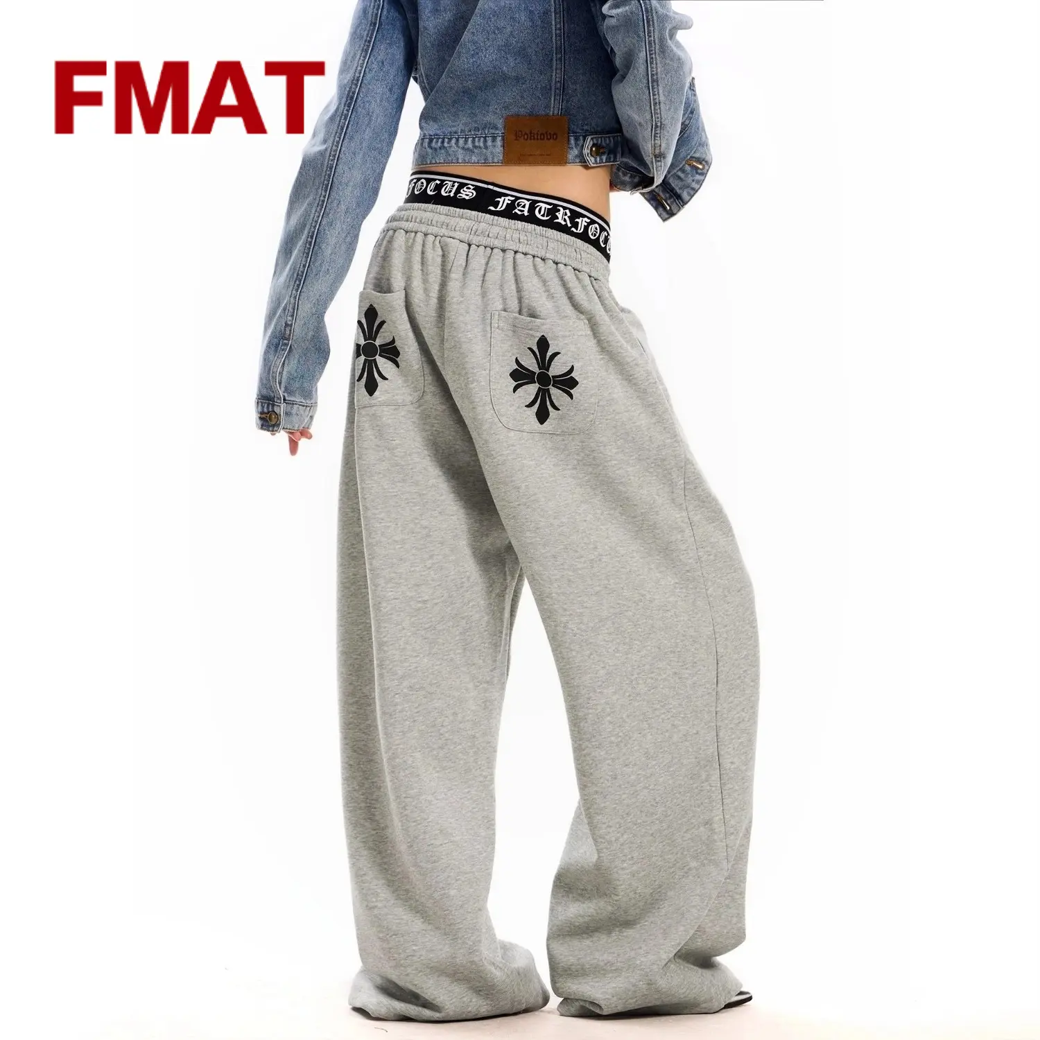 FMAT ズボン 春と秋 アメリカンレトロスタイル ツーピース ダブル 