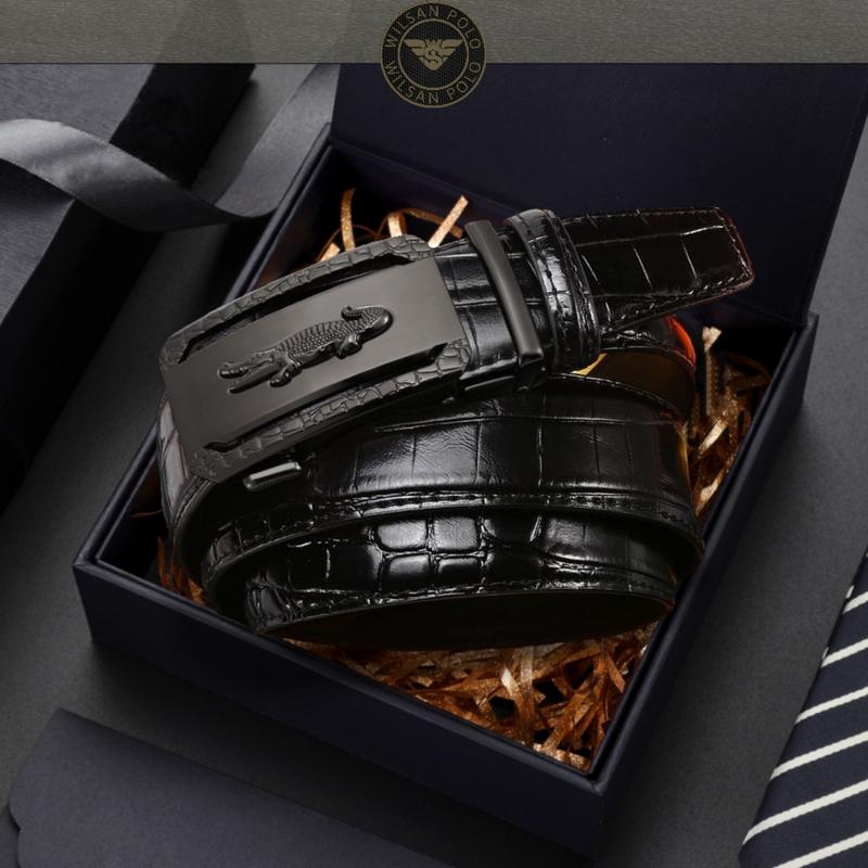 Tặng 500 đơn đầu tiên giá 69K Thắt Lưng Da Nam WilsanPolo WS068 Dây nịt Da PU bản rộng 3.3cm mặt hợp kim khóa tự động.