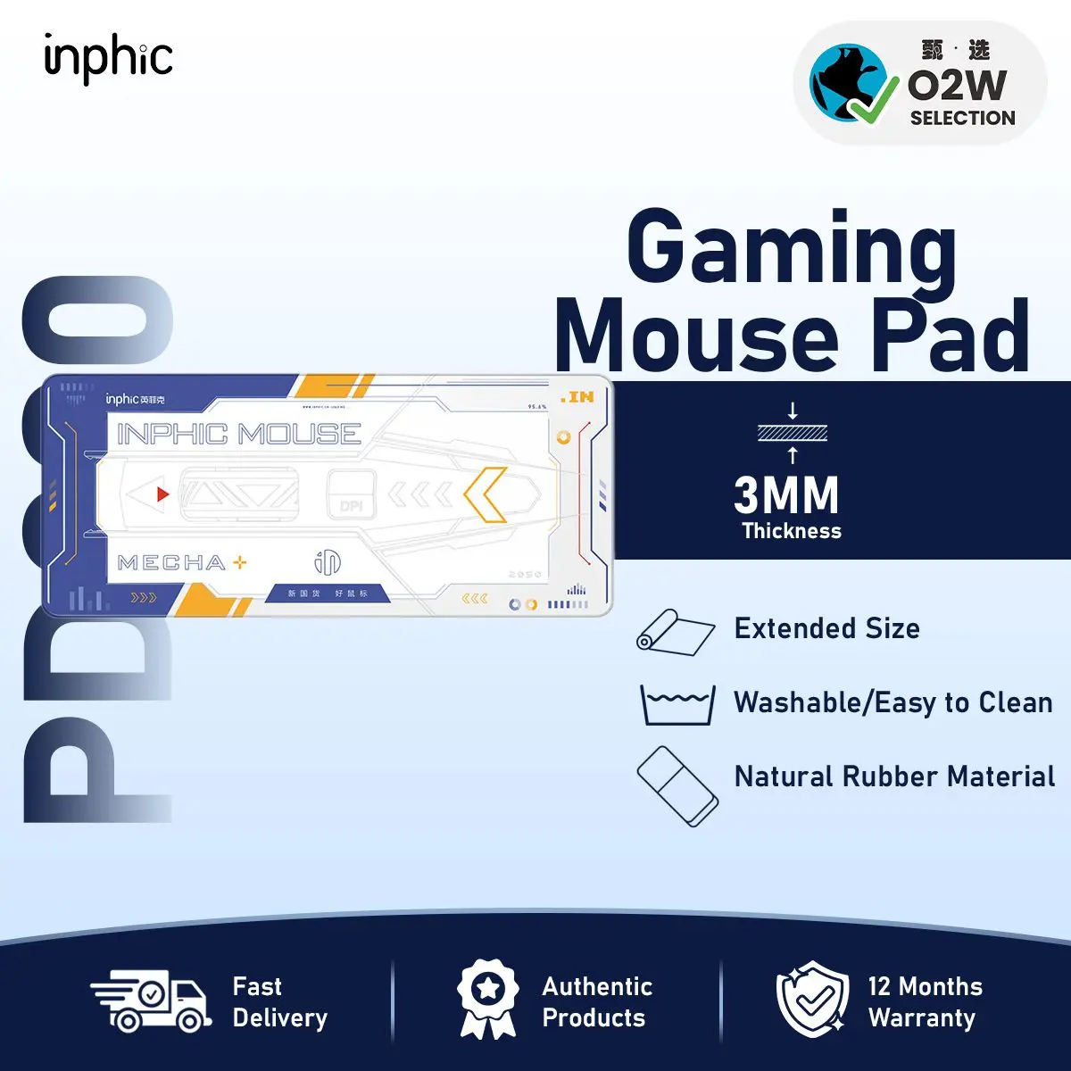 【ONE2WORLD SELECTION】INPHIC PD900 Mecha Mouse Pad Super Large and Thickened