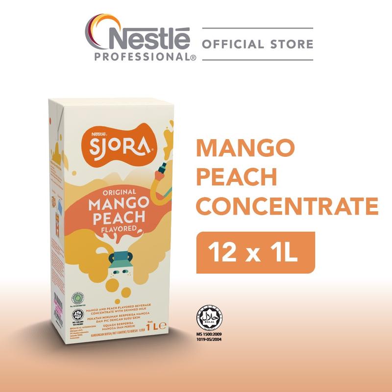 SJORA Mango Peach Concentrate - 1L x 12 (1 carton) - TikTok Shop Malaysia