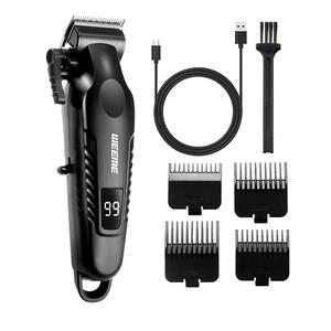 WEEME 4点セット ヘアクリッパー メンズ用 USB充電式 グルーミングキット（ヘアクリッパー、カミソリ、鼻毛トリマー付き）多機能 ヘア＆ひげケア メンズ用 理想的なギフト、家庭用＆旅行用