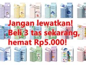 Tisu Basah Mini Portabel (8 bungkus/64 lembar) – Dikirim Acak, Bebas Alkohol & Pewangi Tissue Bayi Wipes