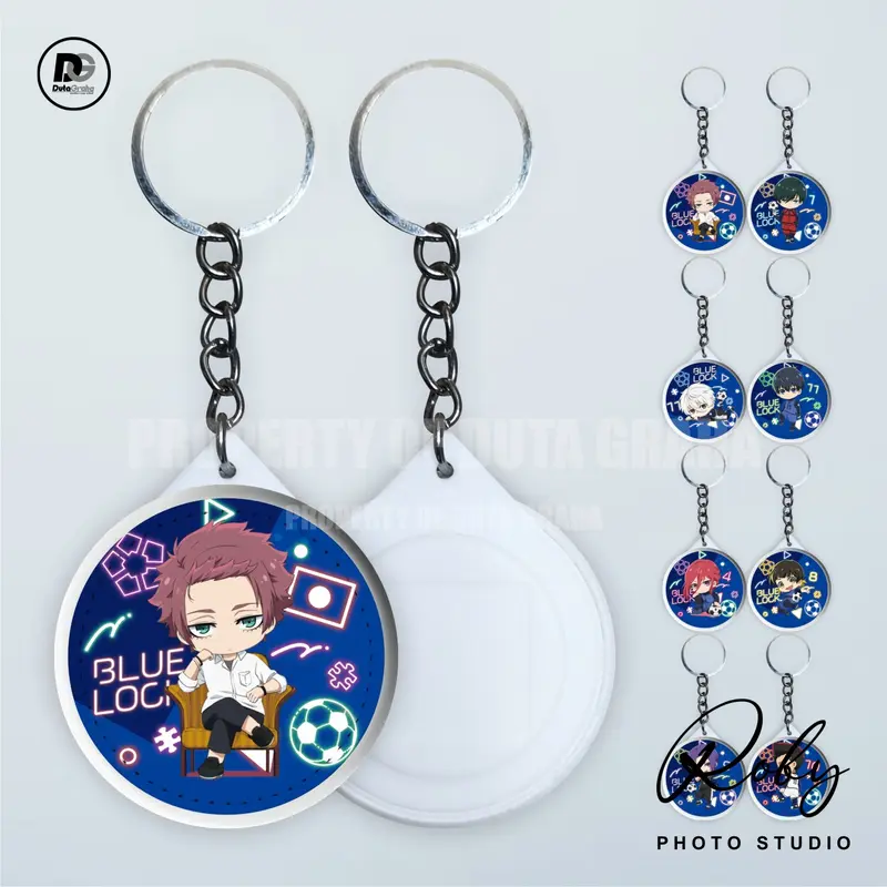 [KEYRING PRESS] BLUE LOCK CHIBI KARAKTER Gantungan Kunci Keychain Aksesoris Souvenir ANIME BOLA YOICHI ISAGI ITOSHI 0