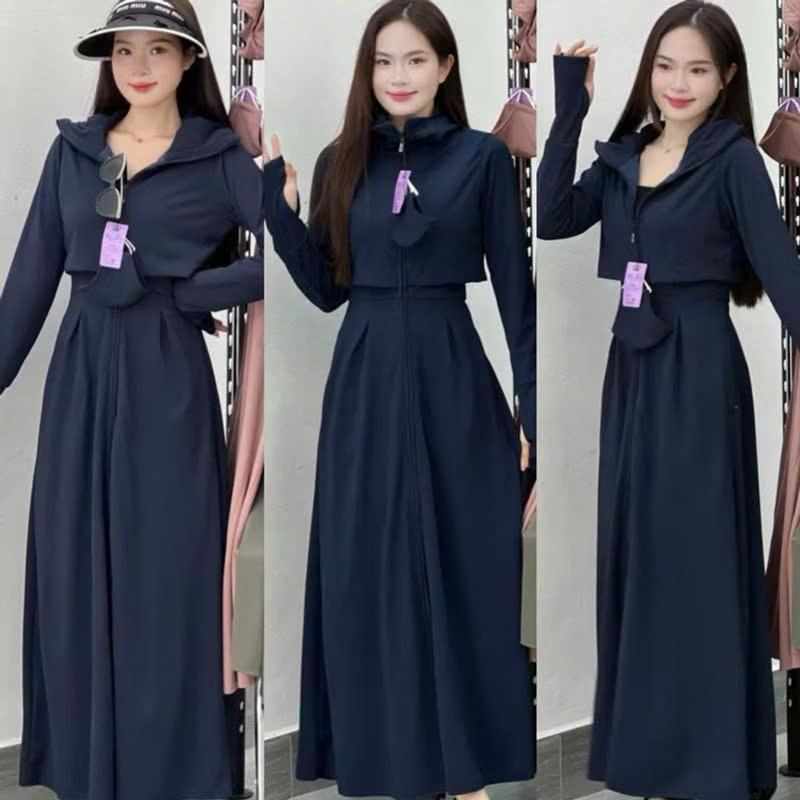 ÁO  2 LỚP) Áo chống nắng toàn thân 2 lớp dày dặn  .Áo chống nắng  nữ 2 lớp chống tia UV TopSport , HÀNG LOẠI 1 1