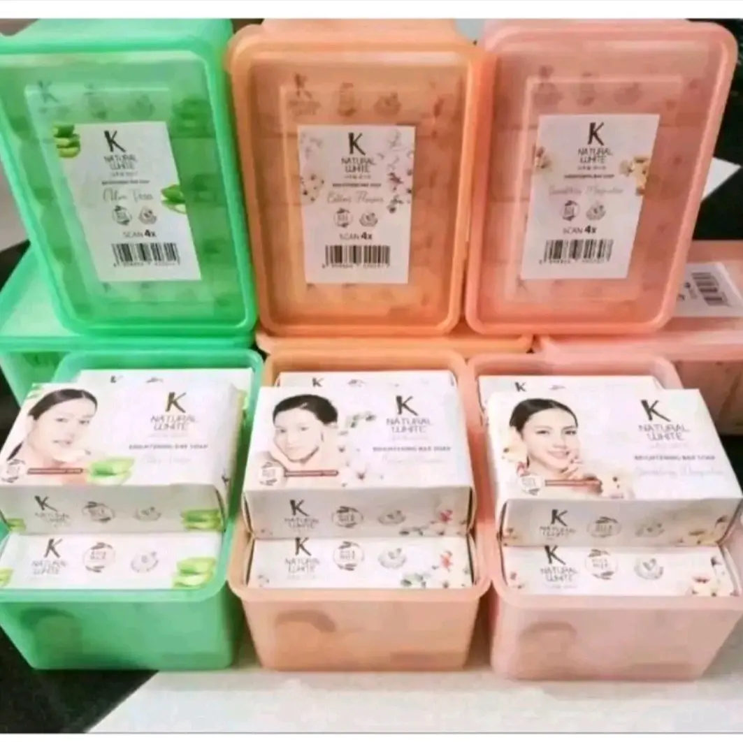 8 pcs sabun mandi gratis box K-natural white batang 85g Mencerahkan Memudarkan Hitam Perawatan Tubuh