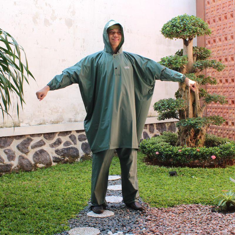 Jas Hujan Setelan Ponco Lengan Celana JUMBO BESAR Murah Elmondo Classic 718 Mirip Prima Optimus Modern 716 Waterproof 2