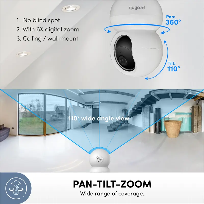 Prolink Smart IP Cam CCTV Wifi Indoor 3MP Full HD | 360° View | Baby Monitor Kamera 4