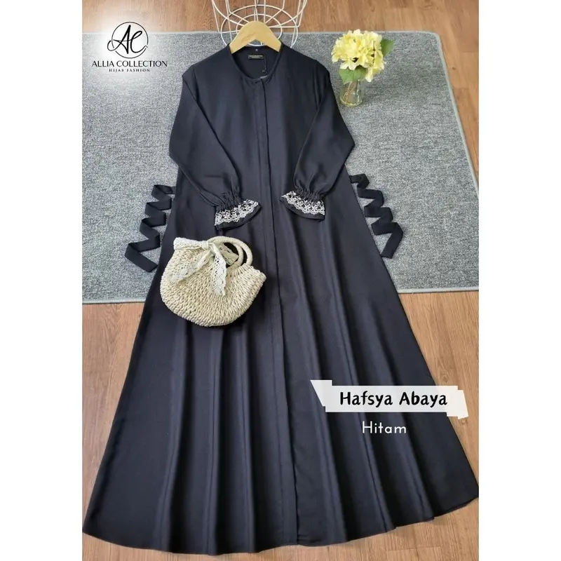 Hafsya Dress by Allia Collection | resleting depan Gamis Zipper Mewah 6