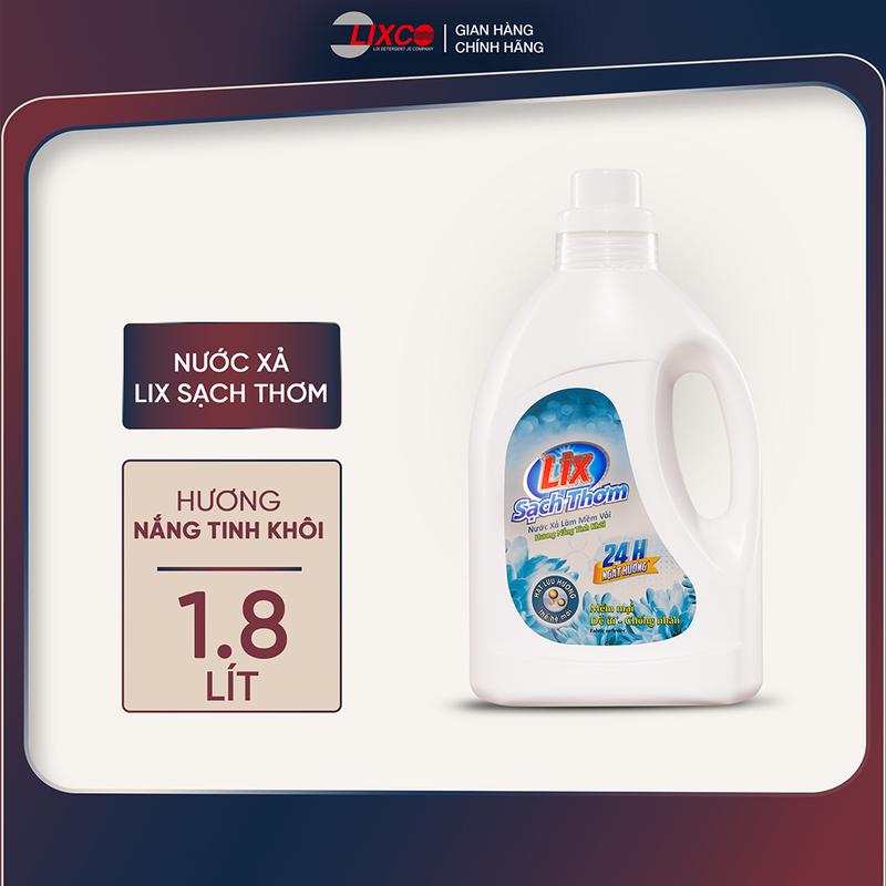  Nước xả Lix làm mềm vải 1.8L 17801 Làm Sạch thơm hương nắng tinh khôi 
