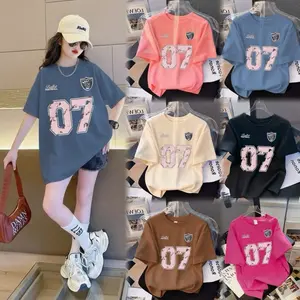 Kaos OVERSIZE Distro NO Angka 07 Jersey Anak  Perempuan Umur 3-14 Tahun - Baju Atasan Oversize Anak Unisex Fashion Perempuan