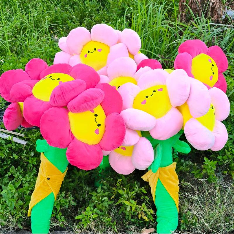 Gấu Bông Bó Hoa Mặt Cười.siêu xinh.siêu hót ..Siez 60cm màu Hồng phấn Gấu Bông TOY