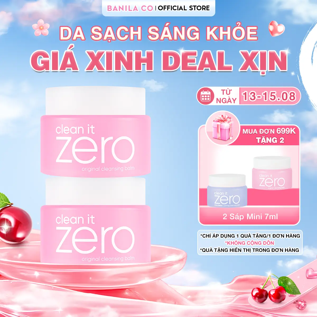 Combo 2 Sáp tẩy trang Banila Co Clean It Zero Cleansing Balm Original 100ml - Dành cho mọi loại da Trang Điểm Nước Tẩy Trang Mỹ Phẩm Cosmetic