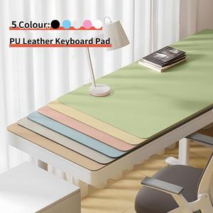 Study Desk Mat Stain Resistant Oil-Proof Office Table Mat PU Leather Anti-slip Suede Backing Keyboard Mat