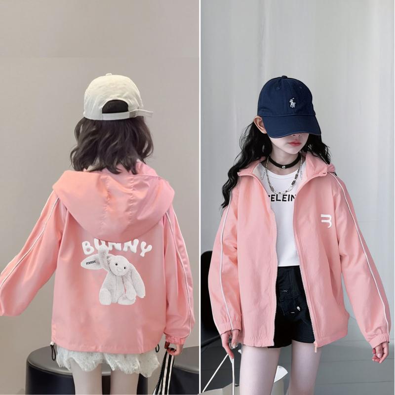 Áo khoác bé gái size đại thỏ bunny 0409 Fivebe dù 2 lớp chống nắng cho bé Jacket