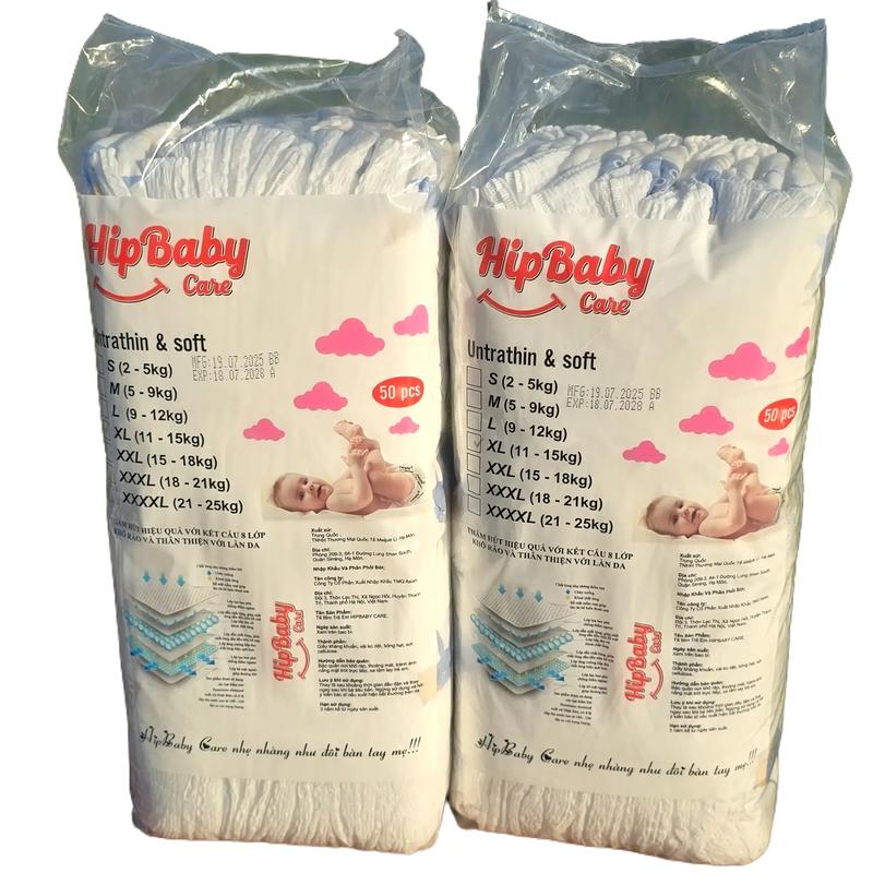  Combo 2 bịch 100 Tã bỉm Hip Baby Care loại đủ size cho bé yêu tã  em  bé 