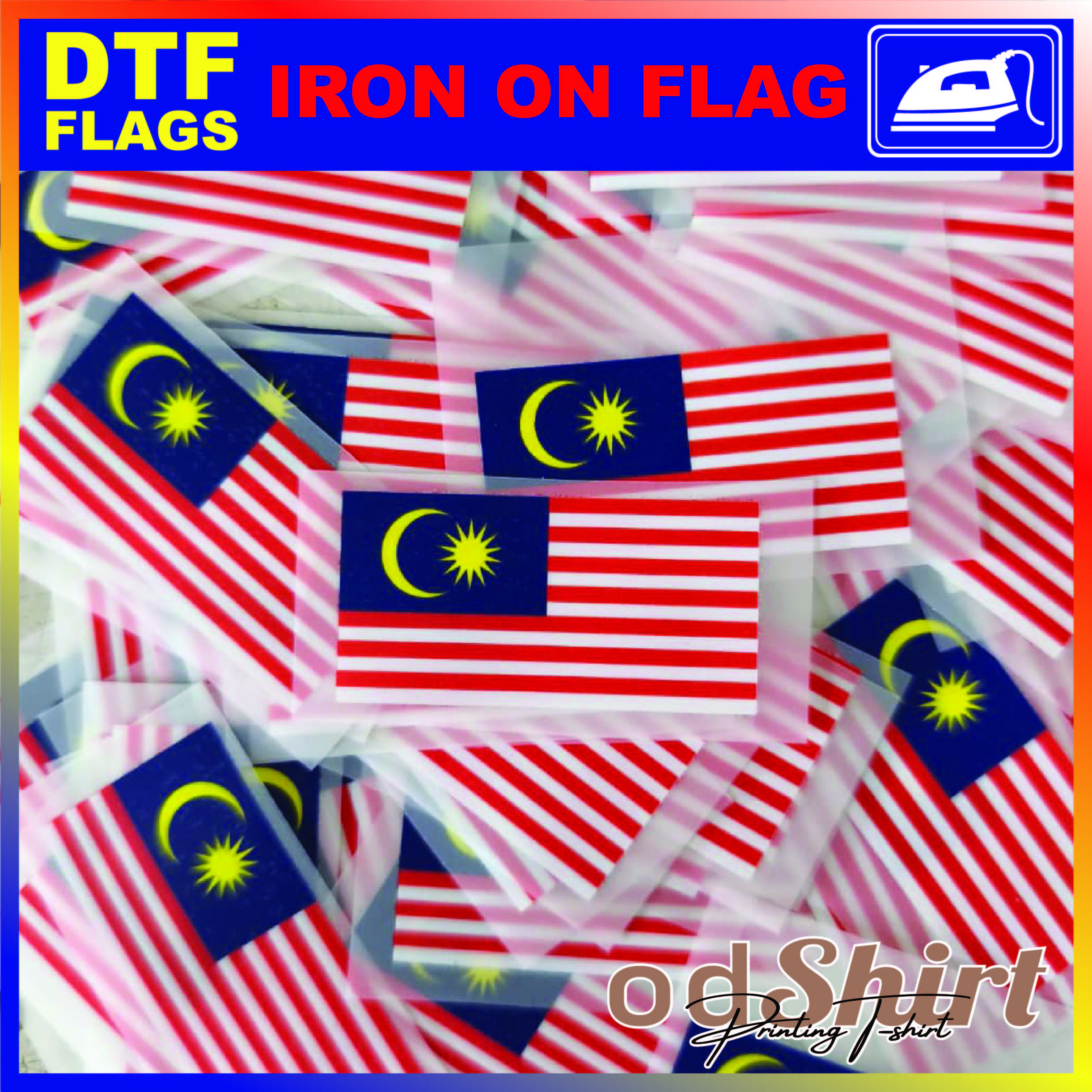 ( Iron On ) LENCANA JALUR GEMILANG DTF Flags Printing / Iron On / Malaysia / State / Bendera / Negeri / Heat Transfer
