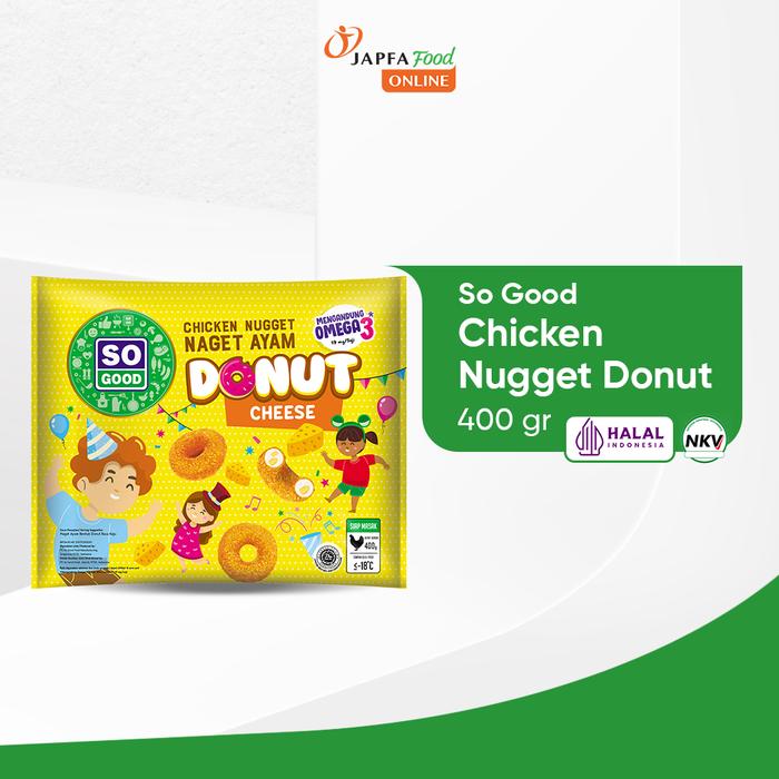 Gambar So Good Chicken Nugget Donut Cheese / Naget Ayam Keju 400gr dari Japfa Food Online Kota Administrasi Jakarta Timur Tokopedia