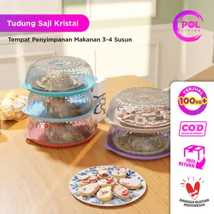 [POL] COD Tudung Saji Kristal 2, 3 & 4 Susun Anti Pecah | Tempat Penyimpanan Makanan | Food Storage