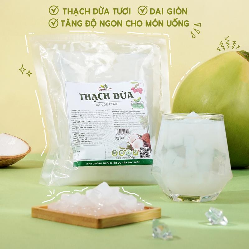 Thạch dừa hương vải Goce - Túi 1kg - Topping
