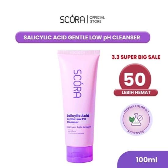 SCORA 1% Salicylic Acid Gentle Low pH Cleanser Sabun Cuci Muka Face Wash Oily AcneProne Skin Membersihkan Kotoran Wajah 1