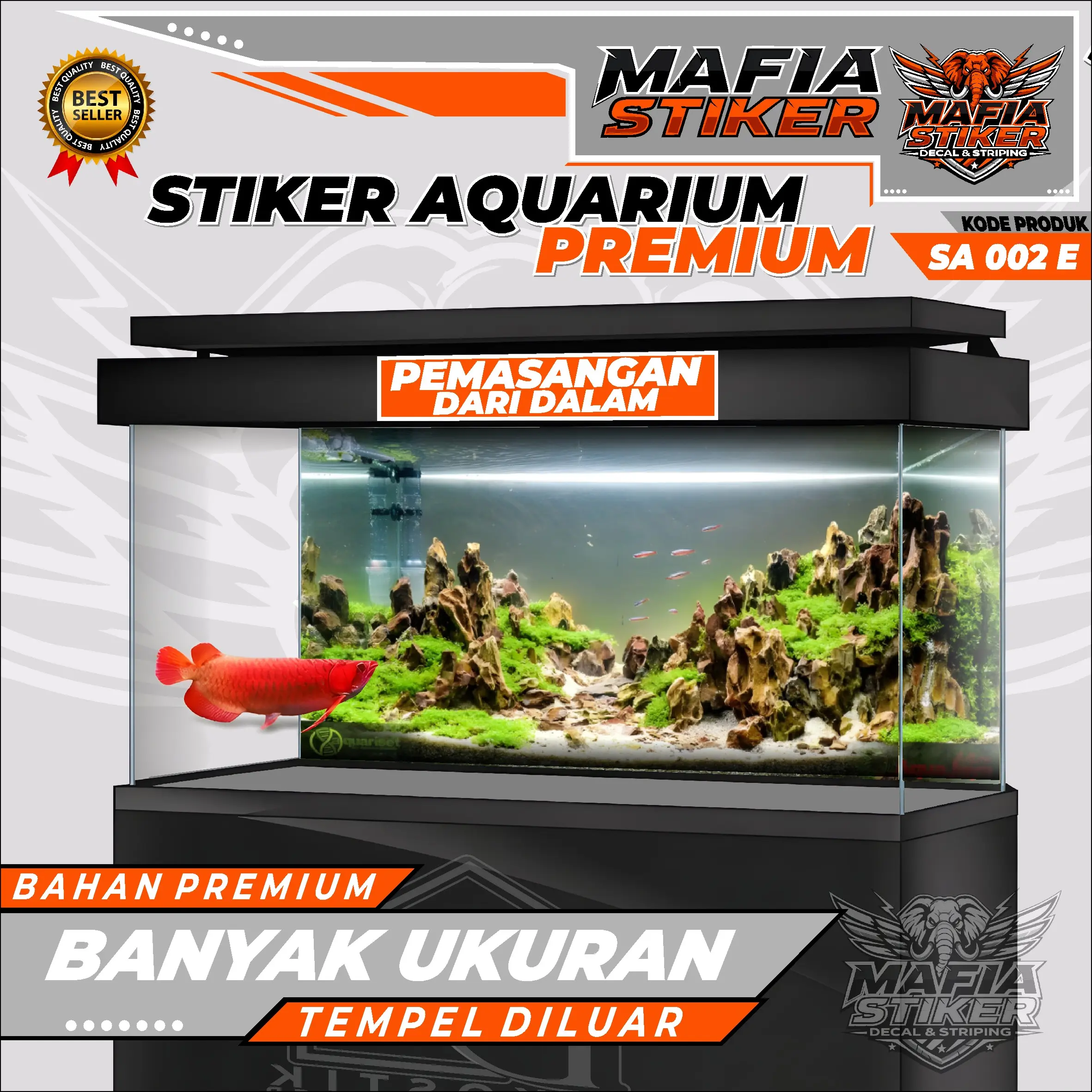 STIKER AQUARIUM MOTIF POHON RIMBAU AESTETIC / STIKER AQUARIUM TAHAN AIR TEMPEL DARI DALAM / STIKER AQUARIUM TINGGAL TEMPEL / SA 02
