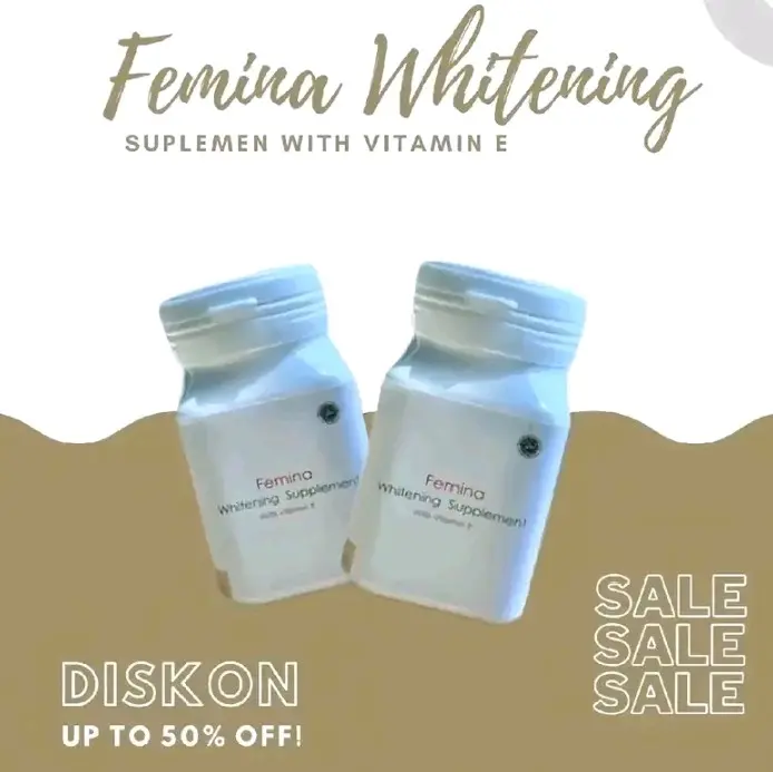 New FEMINA WHITENING BOOSTER Suplemen Capsul Pemutih Badan 100% alami