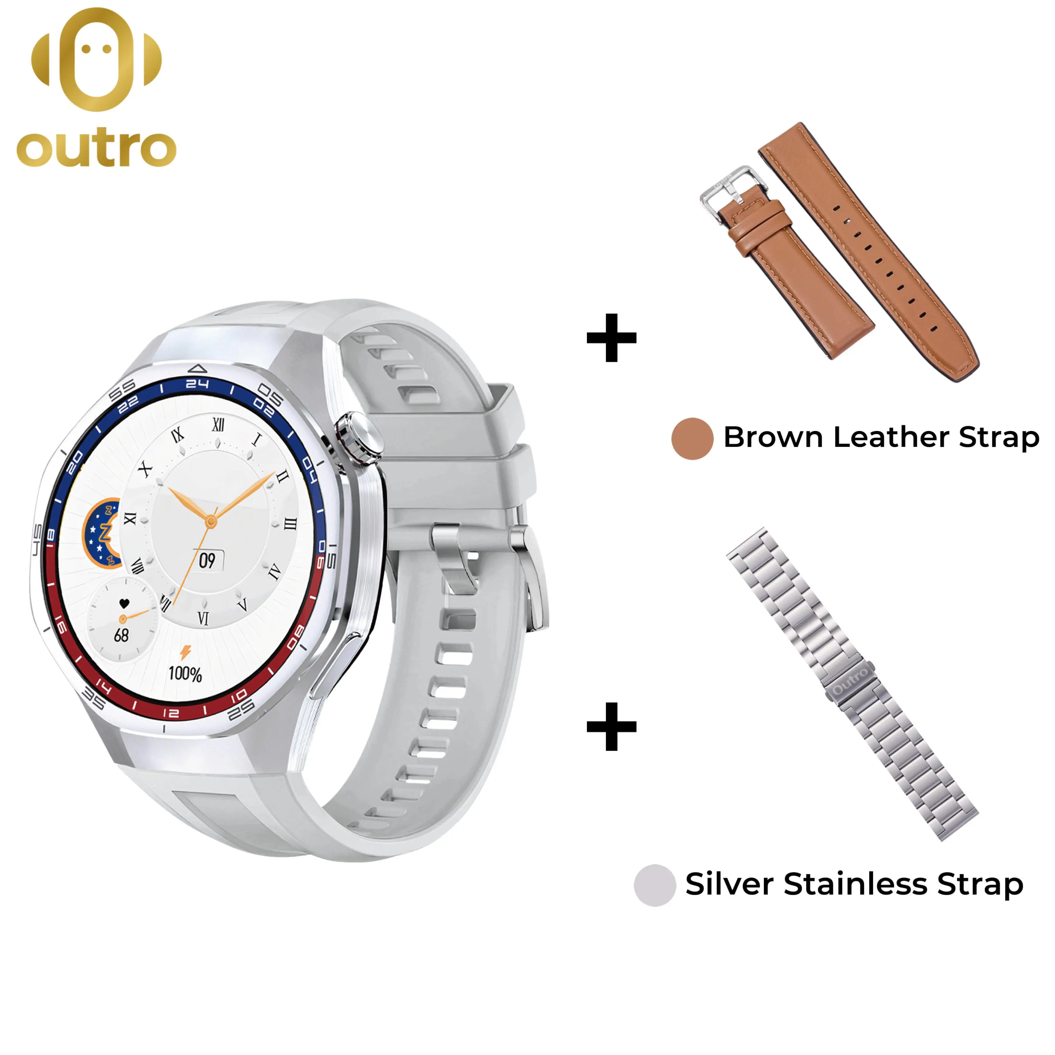 Silver + Rantai + Kulit