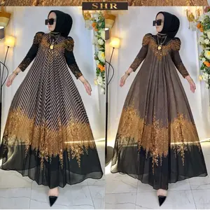 NEW SHR!!! READY MAXI DRESS SALUR & KOTAK HONSTOUD CERUTY FULL PURING ORI SHR 100%