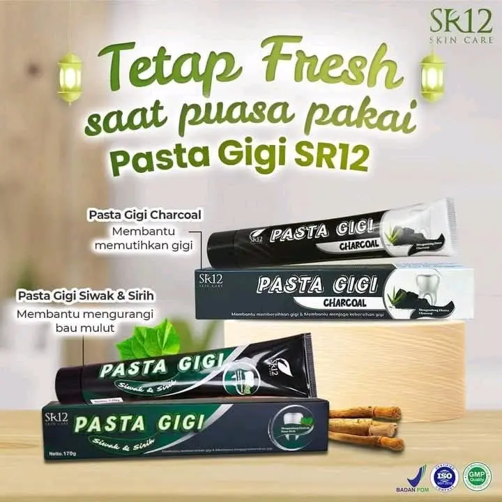Pasta Gigi SR12 Herbal| Pasta Gigi Charcoal & Siwak & Sirih 0