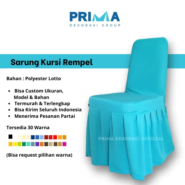 Sale Sarung Kursi Cover Futura Chitose Rempel Bahan Lotto Rimpel ISI 10 PCS