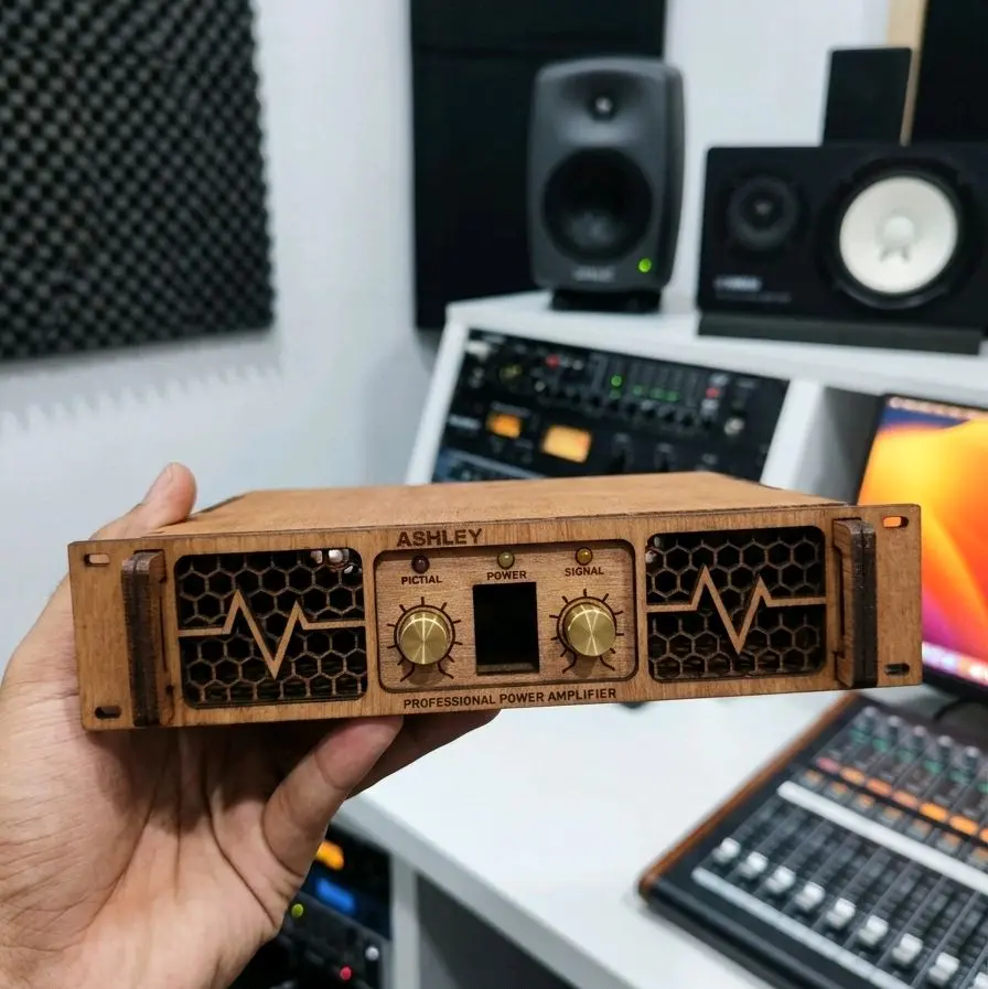 Box Power Mini Built Up Full CNC Model Ashley Miniatur Amplifier Power Bahan Super Premium