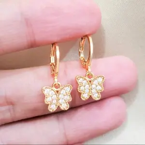 Anting wanita dewasa terbuat dari koin logam lapis emas 24k anti karat tidak luntur