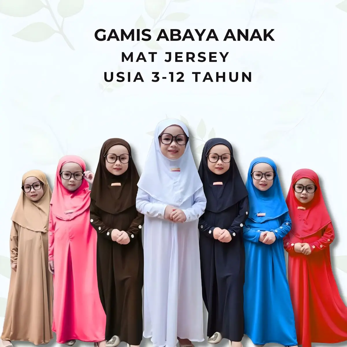 Viral!! New Fashionable Gamis Lebaran Anak Prempuan Abya Dress Mat Jersey Premium / Gamis Anak Free Hijab Usia 1-12 Tahun Bayar Di Tempat