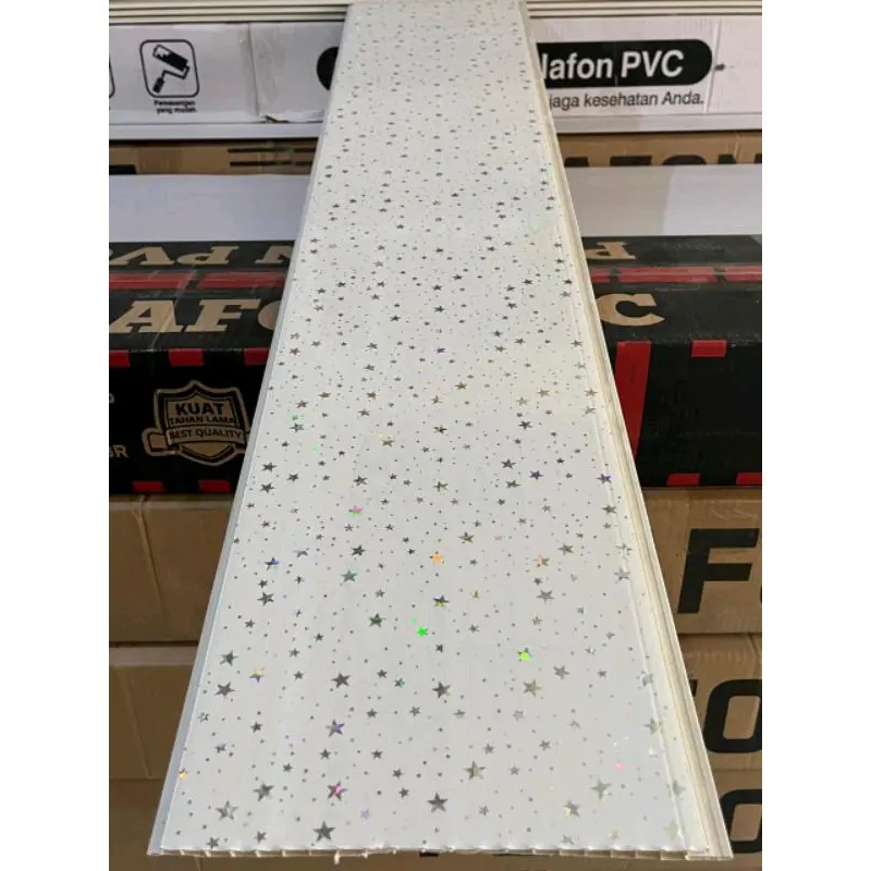 Plafon PVC Putih Motif Bintang Glossy T519