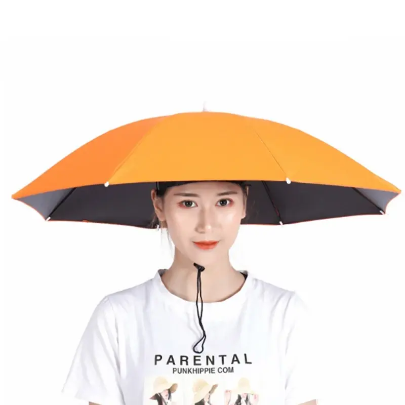 Topi Payung Kepala Anti UV – Cocok untuk Outdoor, Mancing, Hiking, & Travelling Plastik
