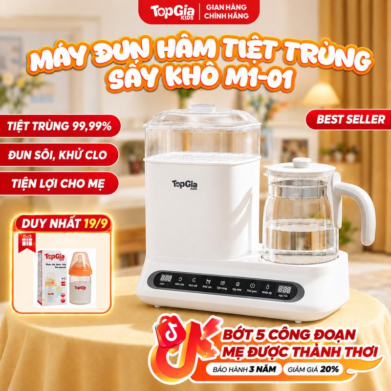 Máy đun nước hâm sữa và tiệt trùng hơi nước sấy khô M1-01 T