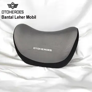 Bantal Leher Kursi Mobil Ergonomic Headrest Memory Foam - DK-12 - Dark Gray