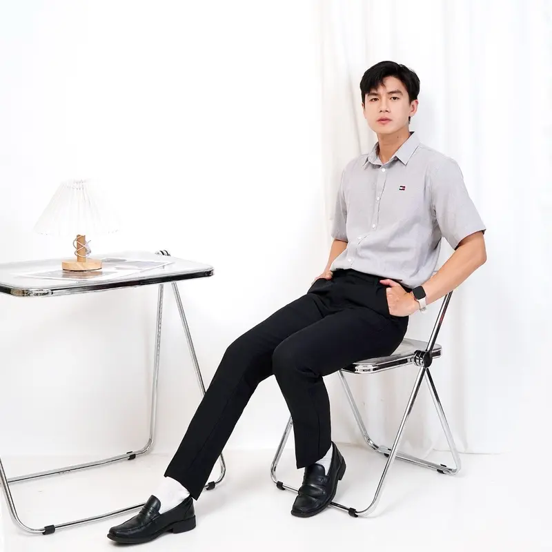 NSSTAR - Celana Formal Pria Slimfit Hitam Kerja Kantor 2