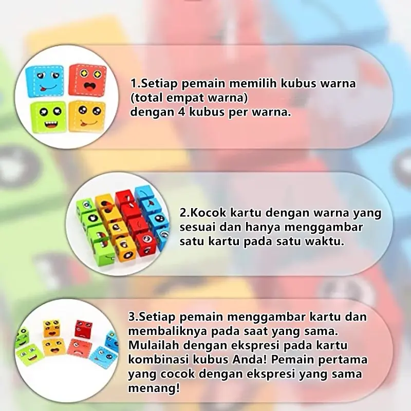 Mainan Face Change Rubik Cube Puzzle + Bell / Mainan Susun Ekspresi Muka / Kubus Wajah New Edukasi Toys Dewasa / Anak Anak-Anak 2